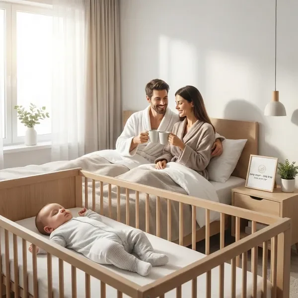 הורים מאושרים ונחים אחרי הצלחת תוכנית השינה